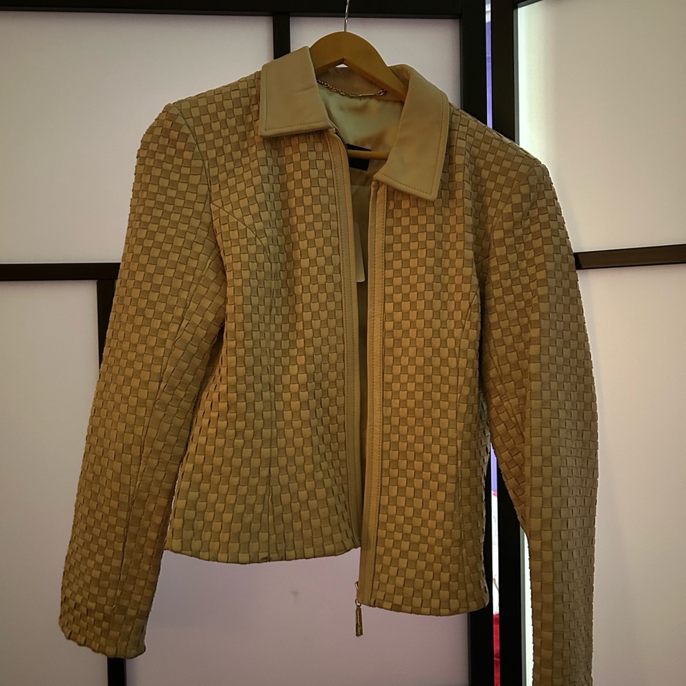 St. John checkered leather Jacket
